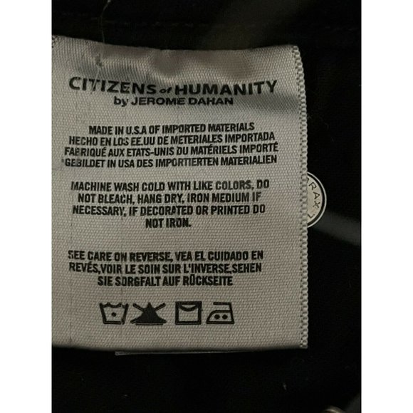 Citizens of Humanity Rocket High Rise Skinny Black Raw Hem 24 Stretch $188 - Picture 7 of 12